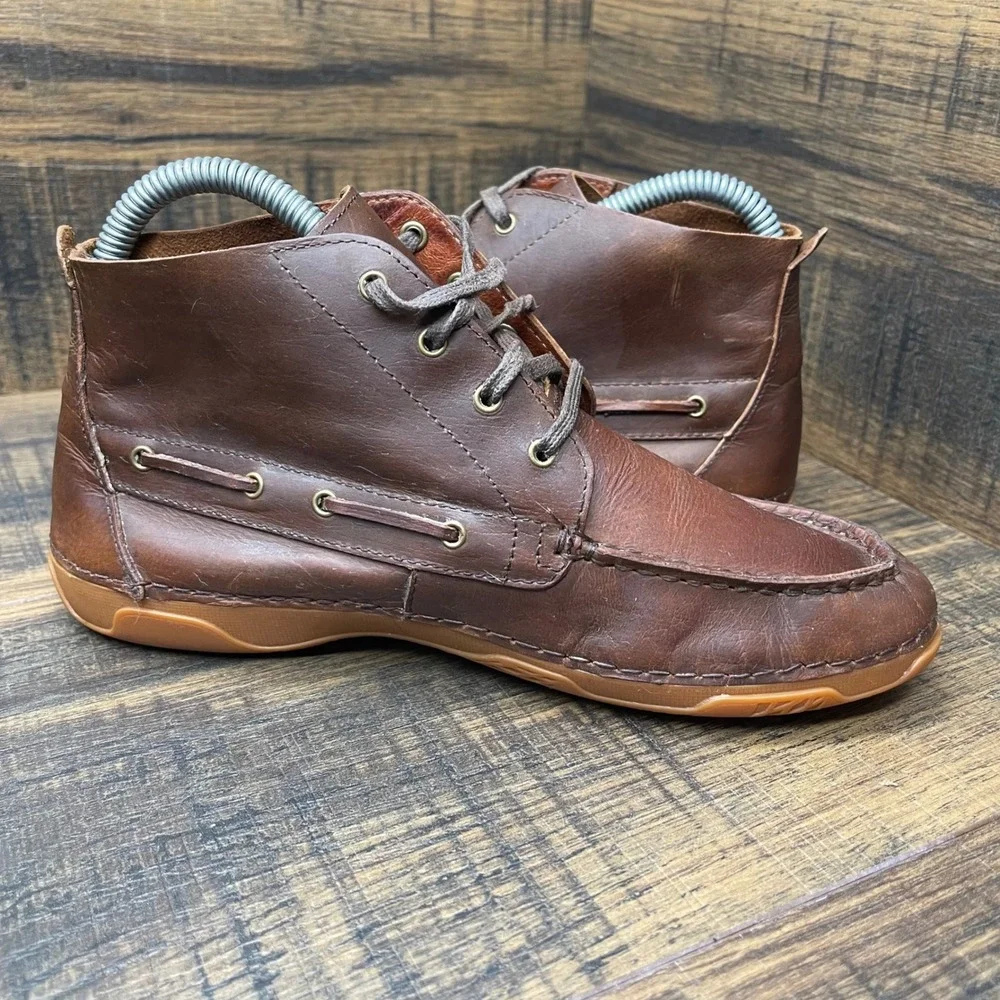 Ariat Holbrook‎ Leather Chukka Boots Shoes Kids Boys Size 2.5 Brown Moc Toe
